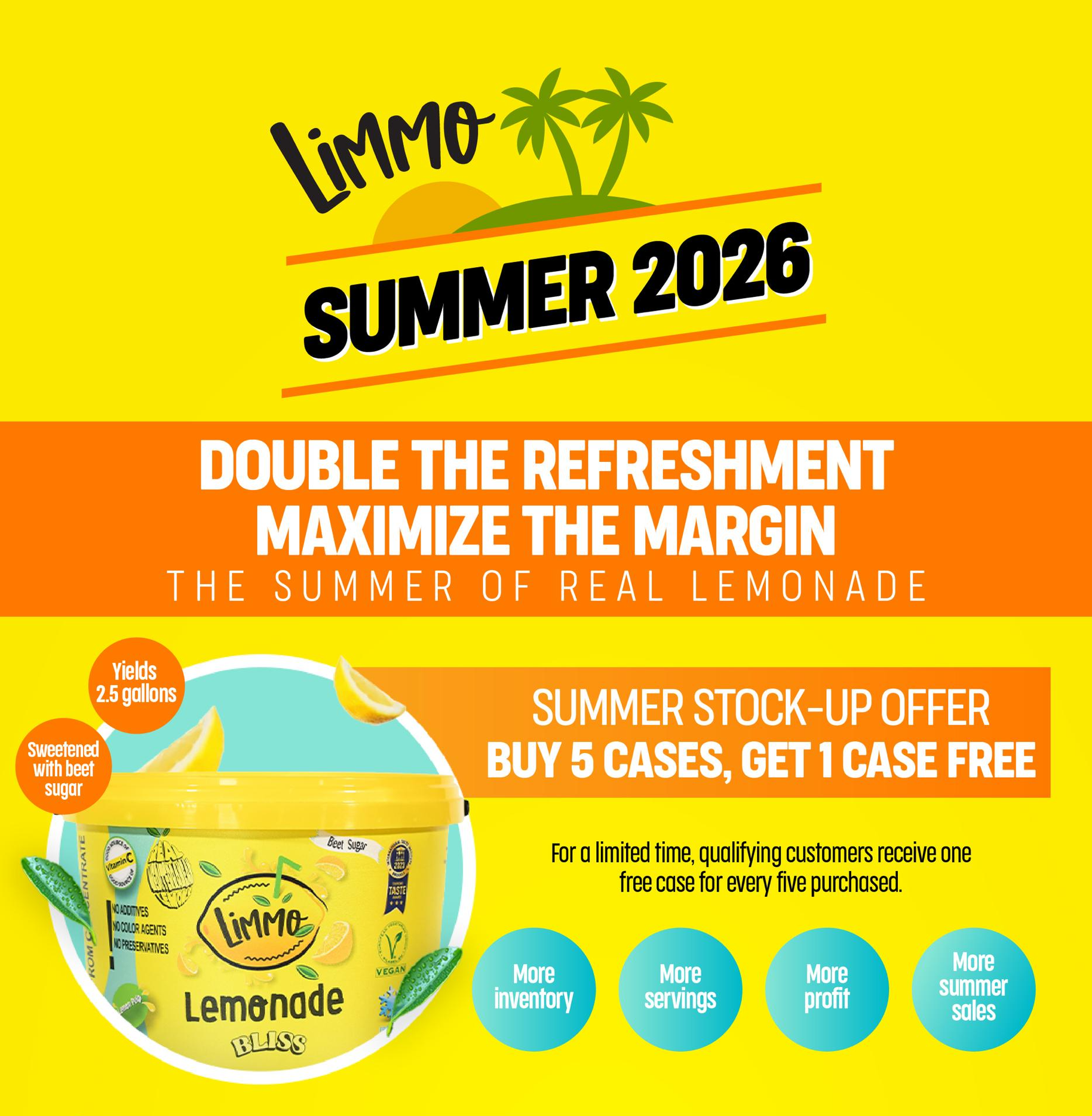 Limmo Lemonade (Frozen Lemon Fruit Puree 10 fl oz x 12 Pack)